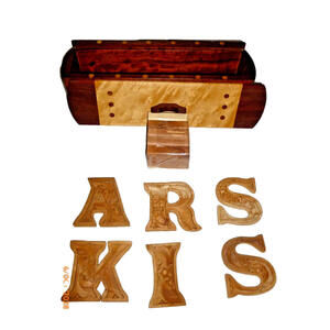 Vintage Wooden K. M. Norman Handcrafted Tie Box‎ Cedar Fresh Blocks Letters